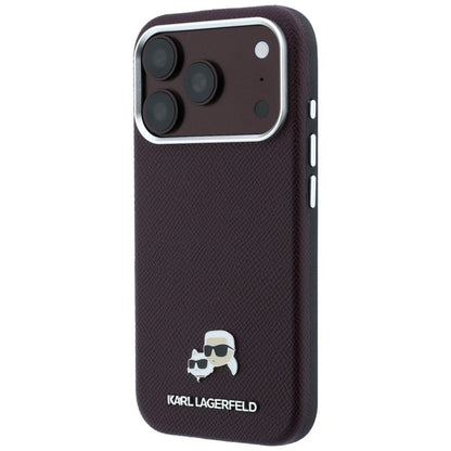 Θήκη MagSafe για Apple iPhone 18 Pro Max / 17 Pro Max, Karl Lagerfeld, Grained KC Heads, Βυσσινί