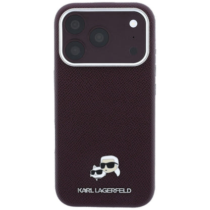 Θήκη MagSafe για Apple iPhone 18 Pro Max / 17 Pro Max, Karl Lagerfeld, Grained KC Heads, Βυσσινί
