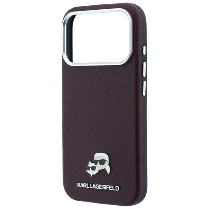 Θήκη MagSafe για Apple iPhone 18 Pro Max / 17 Pro Max, Karl Lagerfeld, Grained KC Heads, Βυσσινί