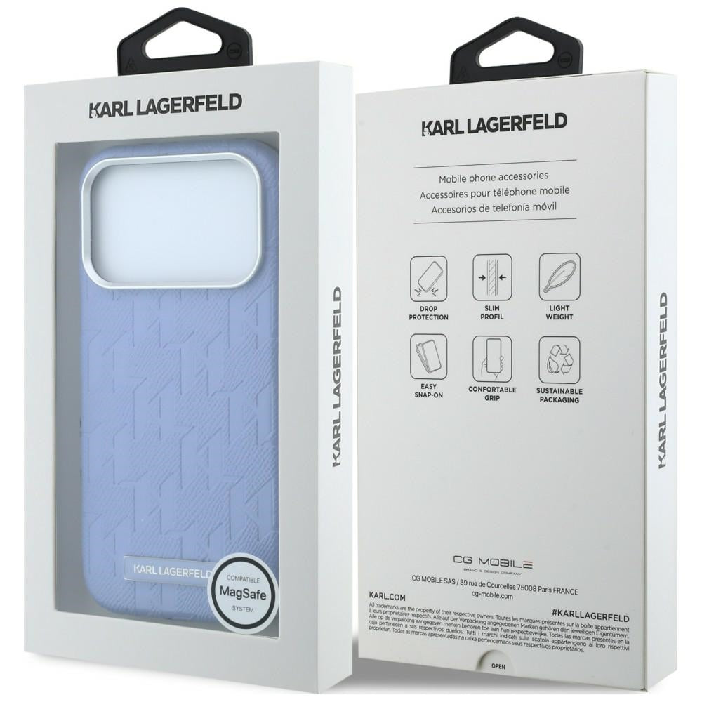 Θήκη MagSafe για Apple iPhone 18 Pro Max / 17 Pro Max, Karl Lagerfeld, Grained Mono Resin Logo, Bleu