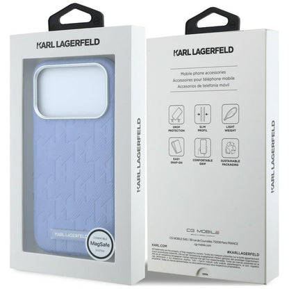 Θήκη MagSafe για Apple iPhone 18 Pro Max / 17 Pro Max, Karl Lagerfeld, Grained Mono Resin Logo, Bleu
