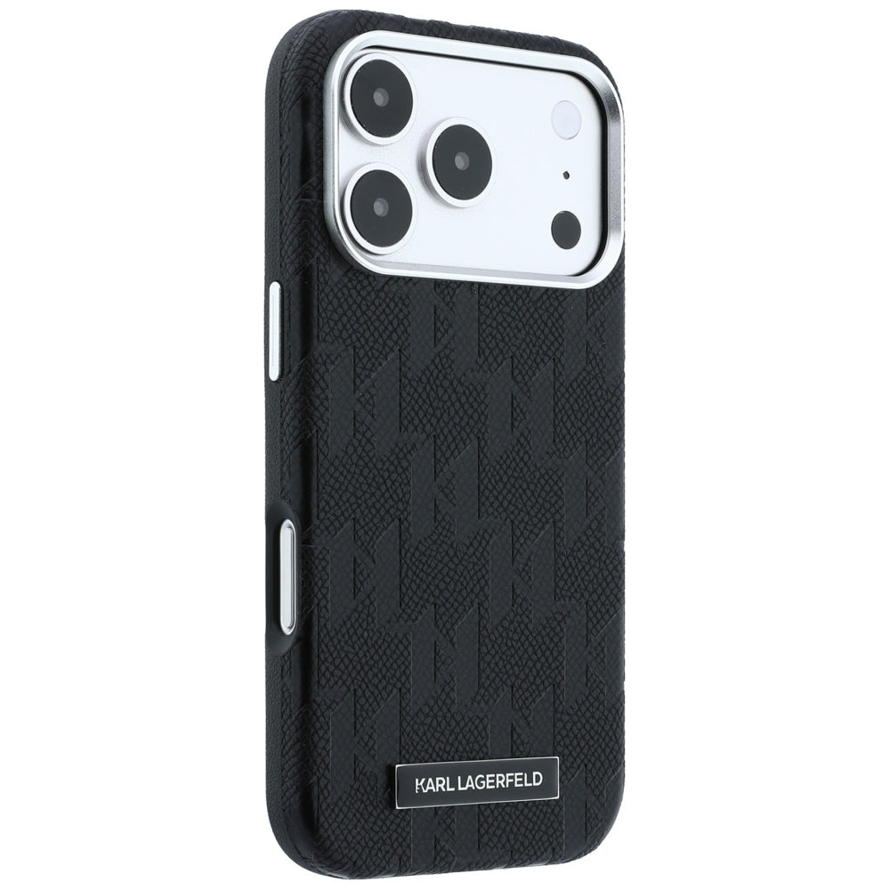 Θήκη MagSafe για Apple iPhone 18 Pro Max / 17 Pro Max, Karl Lagerfeld, Grained Mono Resin Logo, Μαύρο