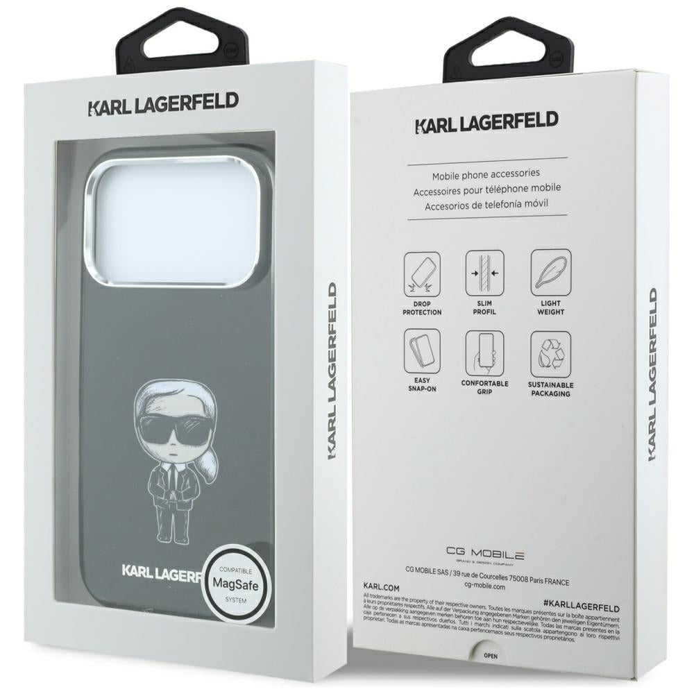 Θήκη MagSafe για Apple iPhone 18 Pro Max / 17 Pro Max, Karl Lagerfeld, HC IML Ikonik Sketch Print, Μαύρο