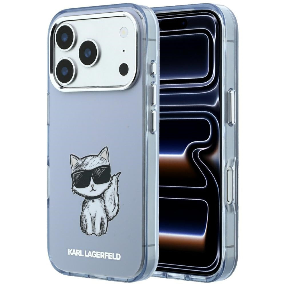 Θήκη MagSafe για Apple iPhone 18 Pro Max / 17 Pro Max, Karl Lagerfeld, IML Choupette Body Sketch Print, Μπλε