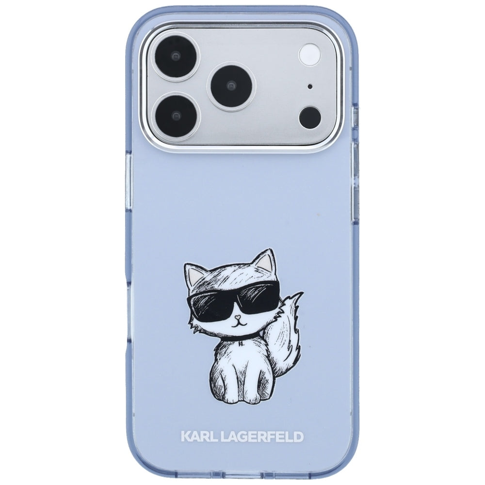 Θήκη MagSafe για Apple iPhone 18 Pro Max / 17 Pro Max, Karl Lagerfeld, IML Choupette Body Sketch Print, Μπλε