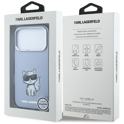 Θήκη MagSafe για Apple iPhone 18 Pro Max / 17 Pro Max, Karl Lagerfeld, IML Choupette Body Sketch Print, Μπλε