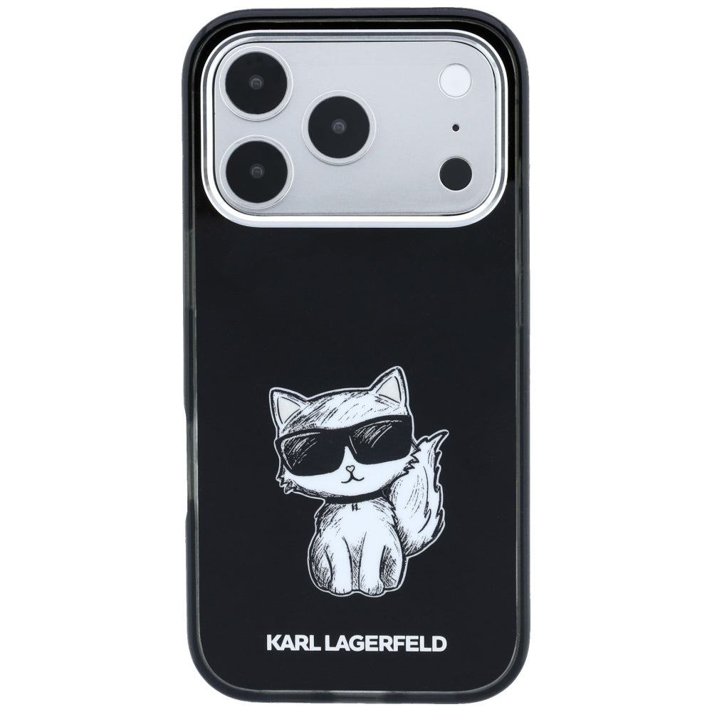 Θήκη MagSafe για Apple iPhone 18 Pro Max / 17 Pro Max, Karl Lagerfeld, IML Choupette Body Sketch Print, Μαύρο