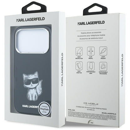 Θήκη MagSafe για Apple iPhone 18 Pro Max / 17 Pro Max, Karl Lagerfeld, IML Choupette Body Sketch Print, Μαύρο