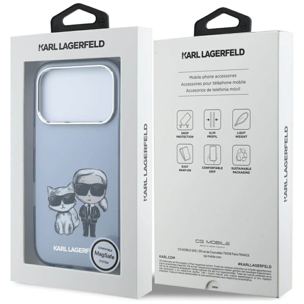 Θήκη MagSafe για Apple iPhone 18 Pro Max / 17 Pro Max, Karl Lagerfeld, IML KC Bodies Sketch Print, Μπλε