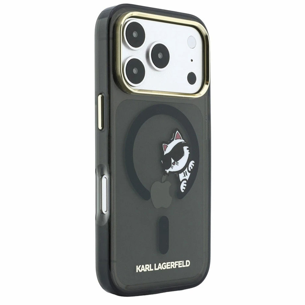 Θήκη MagSafe για Apple iPhone 18 Pro Max / 17 Pro Max, Karl Lagerfeld, IML Peekaboo Print και Μεταλλικό Πλαίσιο, Μαύρο
