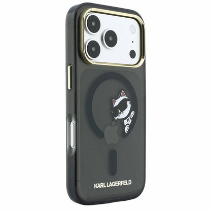 Θήκη MagSafe για Apple iPhone 18 Pro Max / 17 Pro Max, Karl Lagerfeld, IML Peekaboo Print και Μεταλλικό Πλαίσιο, Μαύρο