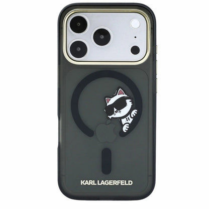 Θήκη MagSafe για Apple iPhone 18 Pro Max / 17 Pro Max, Karl Lagerfeld, IML Peekaboo Print και Μεταλλικό Πλαίσιο, Μαύρο