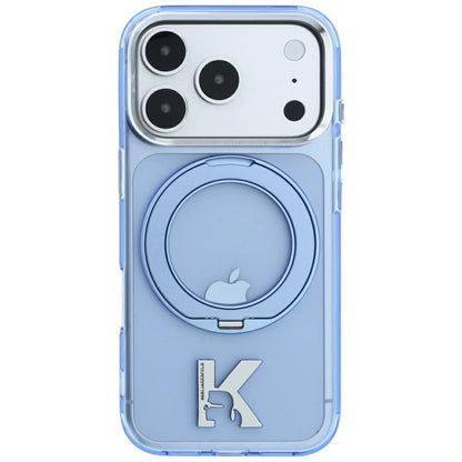 Θήκη MagSafe για Apple iPhone 18 Pro Max / 17 Pro Max, Karl Lagerfeld, IML Ring Stand Kameo Metal, Μπλε