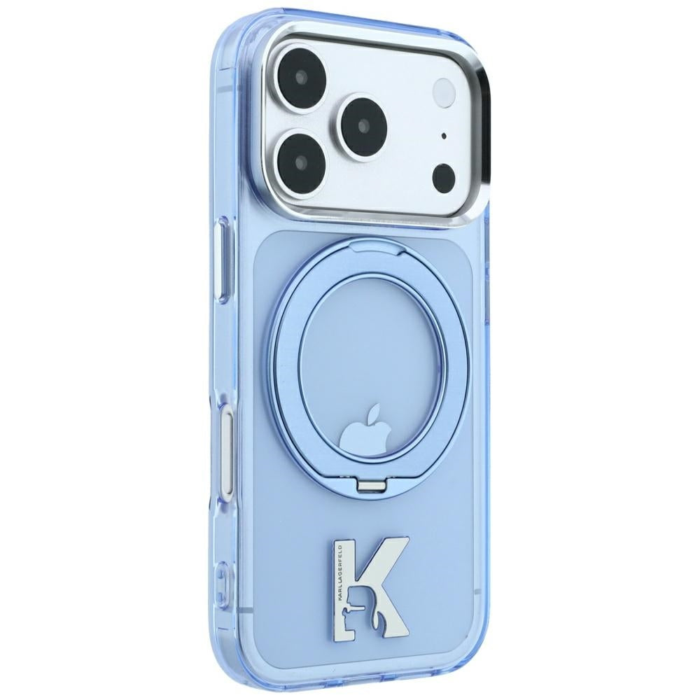 Θήκη MagSafe για Apple iPhone 18 Pro Max / 17 Pro Max, Karl Lagerfeld, IML Ring Stand Kameo Metal, Μπλε