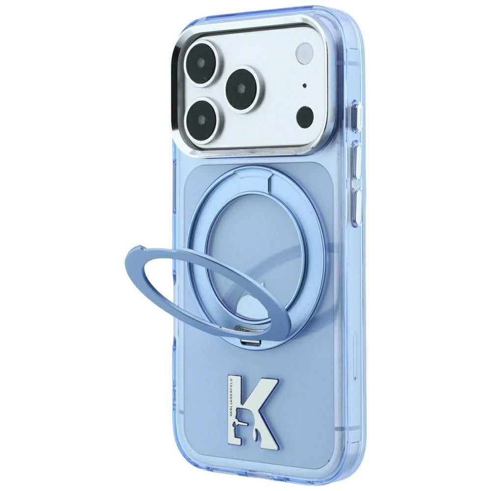 Θήκη MagSafe για Apple iPhone 18 Pro Max / 17 Pro Max, Karl Lagerfeld, IML Ring Stand Kameo Metal, Μπλε