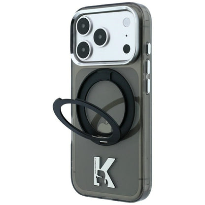Θήκη MagSafe για Apple iPhone 18 Pro Max / 17 Pro Max, Karl Lagerfeld, IML Ring Stand Kameo Metal, Μαύρο