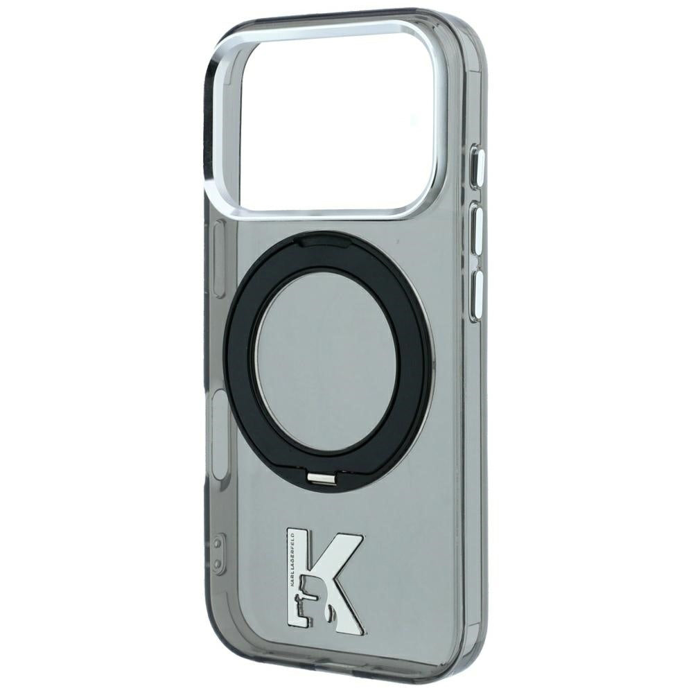 Θήκη MagSafe για Apple iPhone 18 Pro Max / 17 Pro Max, Karl Lagerfeld, IML Ring Stand Kameo Metal, Μαύρο