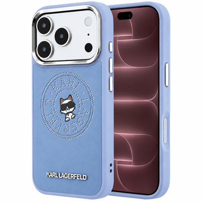 MagSafe Case for Apple iPhone 18 Pro Max / 17 Pro Max, Karl Lagerfeld, Point and Choupette Sketch, Blue