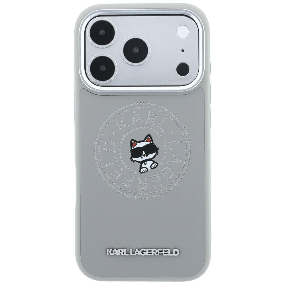 Θήκη MagSafe για Apple iPhone 18 Pro Max / 17 Pro Max, Karl Lagerfeld, Point and Choupette Sketch, Γκρι