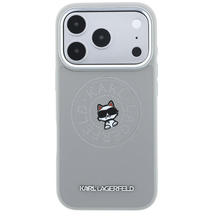 Θήκη MagSafe για Apple iPhone 18 Pro Max / 17 Pro Max, Karl Lagerfeld, Point and Choupette Sketch, Γκρι