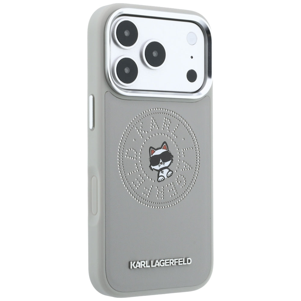 Θήκη MagSafe για Apple iPhone 18 Pro Max / 17 Pro Max, Karl Lagerfeld, Point and Choupette Sketch, Γκρι