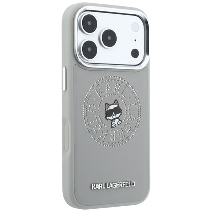 Θήκη MagSafe για Apple iPhone 18 Pro Max / 17 Pro Max, Karl Lagerfeld, Point and Choupette Sketch, Γκρι
