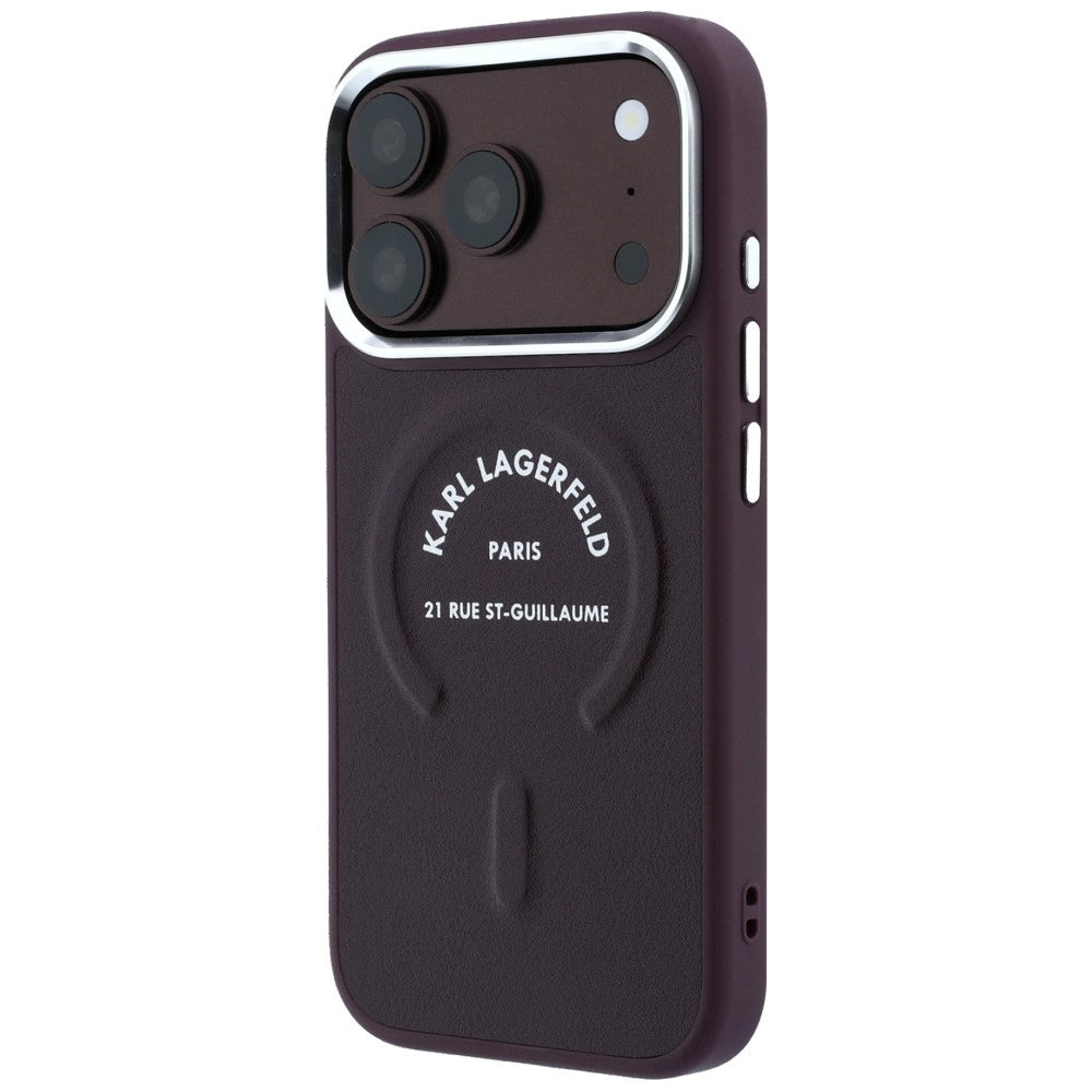 Θήκη MagSafe για Apple iPhone 18 Pro Max / 17 Pro Max, Karl Lagerfeld, Δαχτυλίδι Karl RSG Logo, Βυσσινί