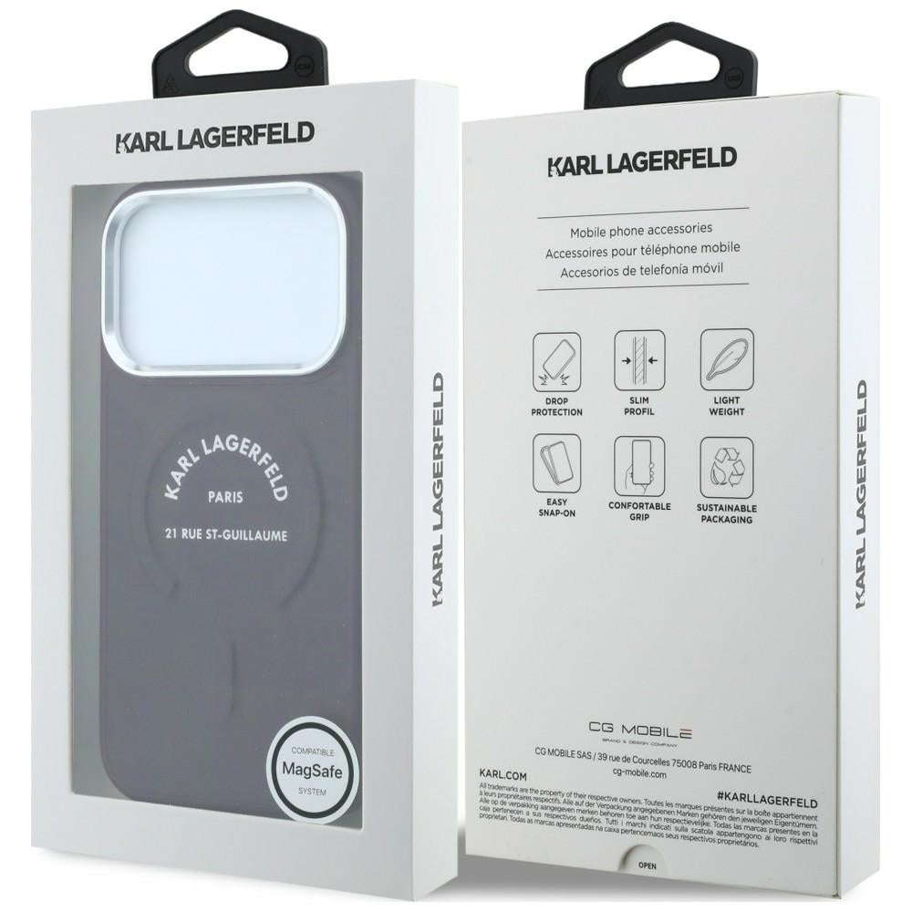 Θήκη MagSafe για Apple iPhone 18 Pro Max / 17 Pro Max, Karl Lagerfeld, Δαχτυλίδι Karl RSG Logo, Βυσσινί