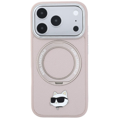 Θήκη MagSafe για Apple iPhone 18 Pro Max / 17 Pro Max, Karl Lagerfeld, Ring Stand 360 Choupette Pin, Ροζ