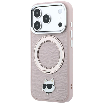 Θήκη MagSafe για Apple iPhone 18 Pro Max / 17 Pro Max, Karl Lagerfeld, Ring Stand 360 Choupette Pin, Ροζ