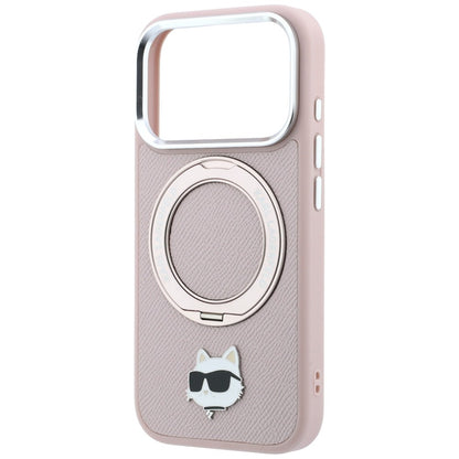 Θήκη MagSafe για Apple iPhone 18 Pro Max / 17 Pro Max, Karl Lagerfeld, Ring Stand 360 Choupette Pin, Ροζ