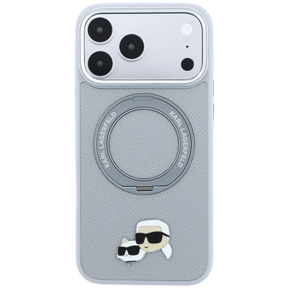 Θήκη MagSafe για Apple iPhone 18 Pro Max / 17 Pro Max, Karl Lagerfeld, Ring Stand 360 Karl & Choupette Pin, Γκρι