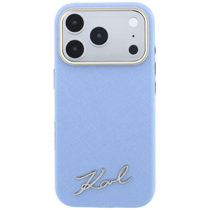 Θήκη MagSafe για Apple iPhone 18 Pro Max / 17 Pro Max, Karl Lagerfeld, Saffiano Small Script Metal Logo, Bleu