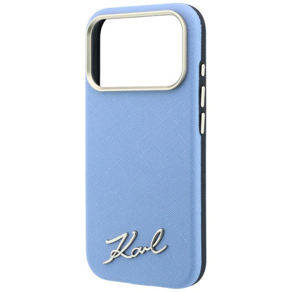 Θήκη MagSafe για Apple iPhone 18 Pro Max / 17 Pro Max, Karl Lagerfeld, Saffiano Small Script Metal Logo, Bleu