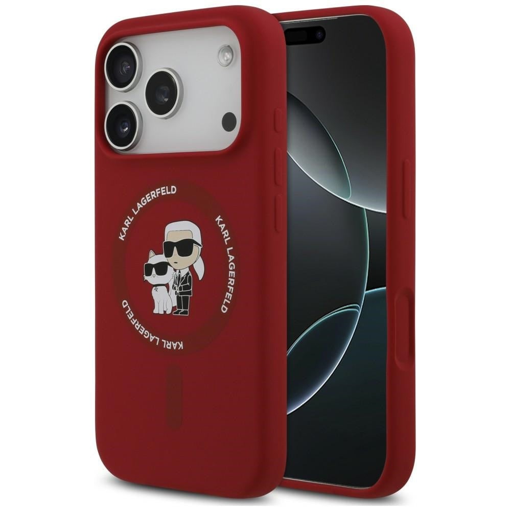 Θήκη MagSafe για Apple iPhone 18 Pro Max / 17 Pro Max, Karl Lagerfeld, Silicone Ring Karl & Choupette, Ροζ