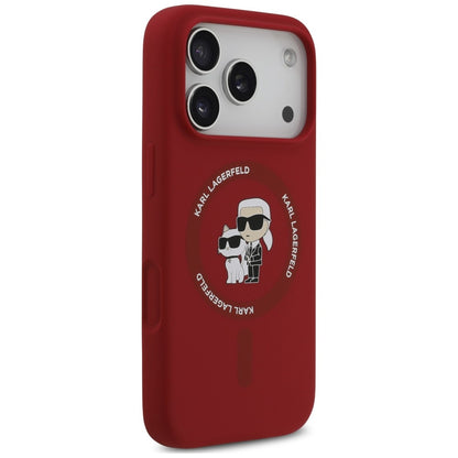 Θήκη MagSafe για Apple iPhone 18 Pro Max / 17 Pro Max, Karl Lagerfeld, Silicone Ring Karl & Choupette, Ροζ