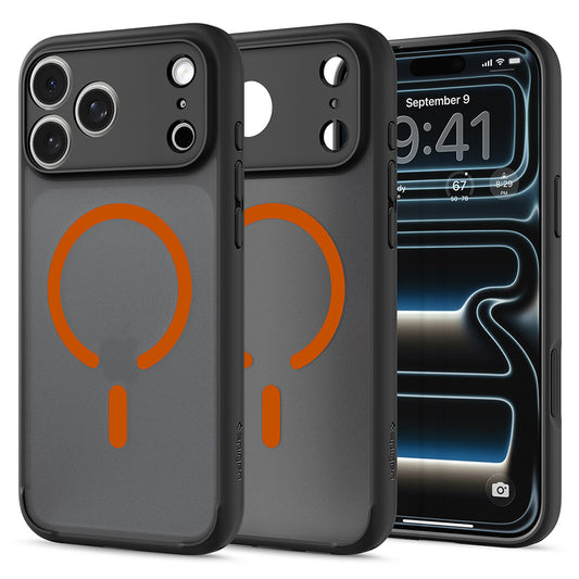 Θήκη MagSafe για Apple iPhone 18 Pro Max / 17 Pro Max, Spigen, Ultra Hybrid, Μαύρο Πορτοκαλί Σατινέ ACS12125