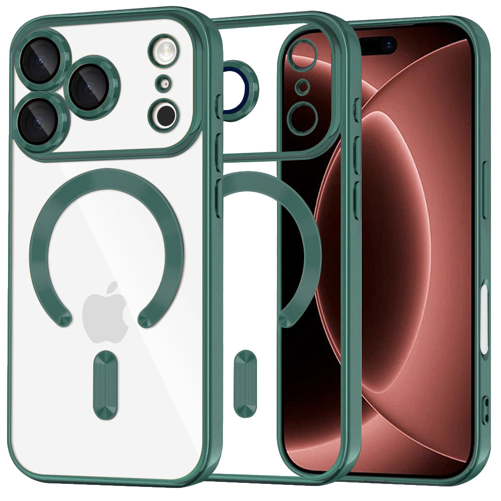 Θήκη MagSafe για Apple iPhone 18 Pro Max / 17 Pro Max, Techsuit, Luxury Crystal, Σκούρο Πράσινο