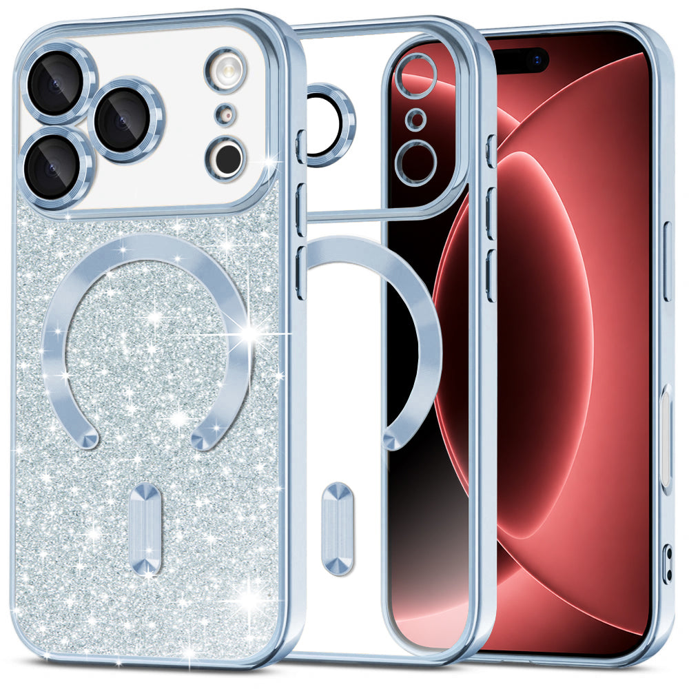 Θήκη MagSafe για Apple iPhone 18 Pro Max / 17 Pro Max, Techsuit, Luxury Glitter, Bleu