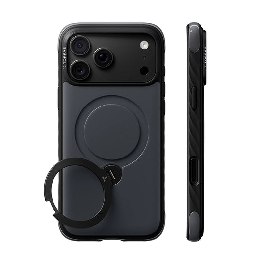 Θήκη MagSafe για Apple iPhone 18 Pro Max / 17 Pro Max, Torras, Ostand Q3 Rugged, Μαύρη