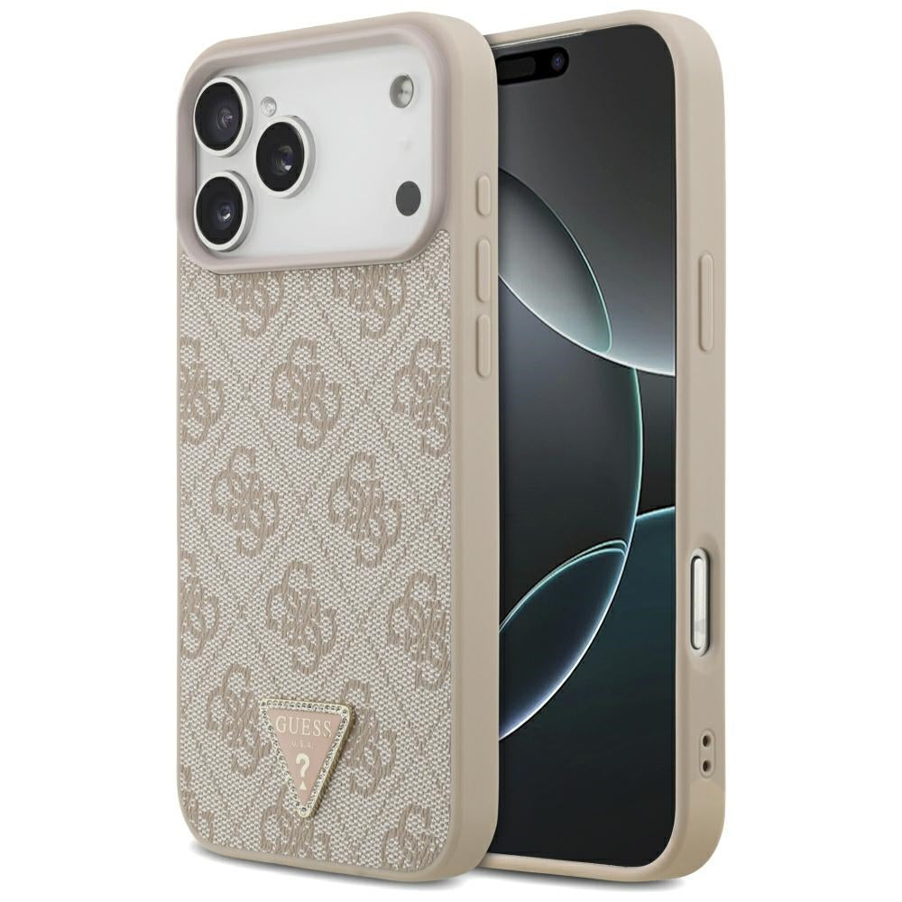 Θήκη MagSafe για Apple iPhone 18 Pro Max, Guess, 4G Triangle Strass, Ροζ