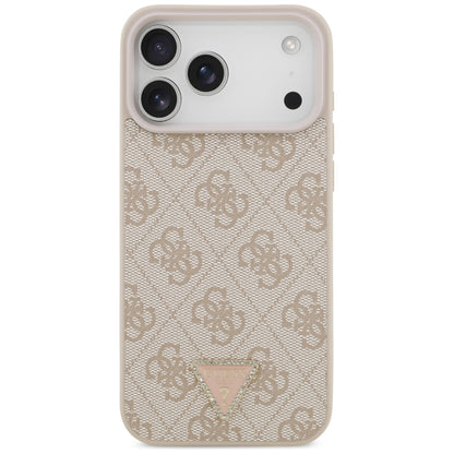 Θήκη MagSafe για Apple iPhone 18 Pro Max, Guess, 4G Triangle Strass, Ροζ
