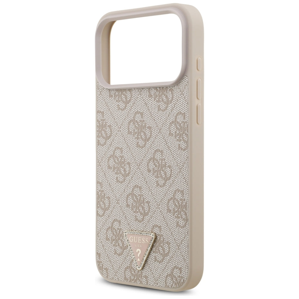 Θήκη MagSafe για Apple iPhone 18 Pro Max, Guess, 4G Triangle Strass, Ροζ