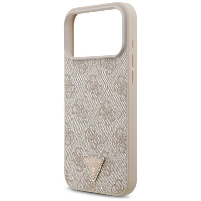 Θήκη MagSafe για Apple iPhone 18 Pro Max, Guess, 4G Triangle Strass, Ροζ