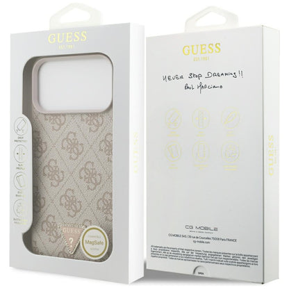 Θήκη MagSafe για Apple iPhone 18 Pro Max, Guess, 4G Triangle Strass, Ροζ