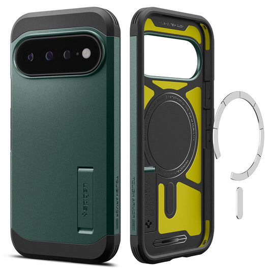 Θήκη MagSafe για Google Pixel 11 Pro XL, Spigen, Tough Armor, Πράσινο ACS11864