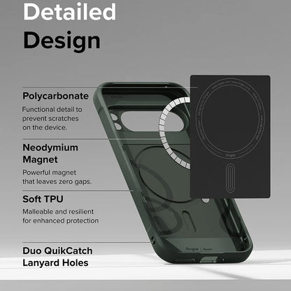 Θήκη MagSafe για Google Pixel 9 Pro, Ringke, Όνυξ, Σκούρο Πράσινο