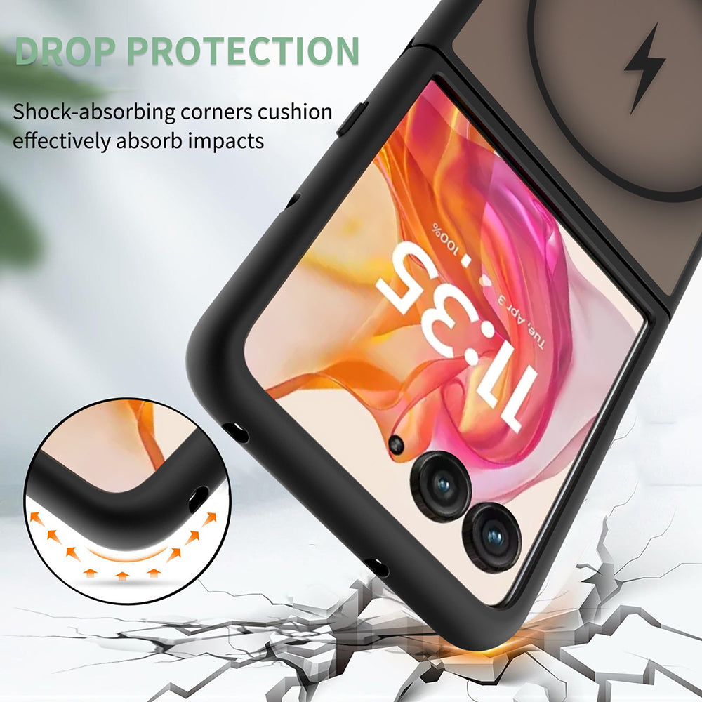 Θήκη MagSafe για Motorola Razr 70 Ultra / Razr 60 Ultra, Techsuit, PureFrost, Μαύρο Σατινέ