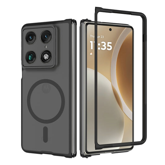 Θήκη MagSafe για Motorola Razr Fold, Techsuit, PureFrost, Μαύρο Σατινέ