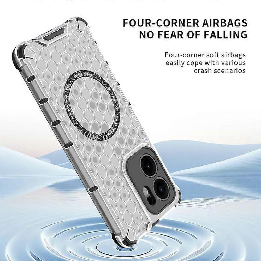 Θήκη MagSafe για Oppo Reno13 FS 5G / Reno13 F 4G / Reno13 F, Techsuit, HoneyComb Shield, Λευκό